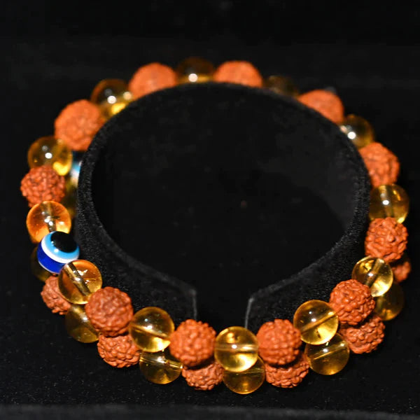 📿Rudraksha & Citrine Bracelet With Evil Eye Protection | The Key to Success & Happiness | 🔥BUY 1 GET 1 FREE🔥