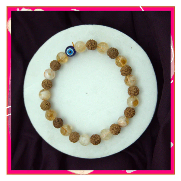 📿Rudraksha & Citrine Bracelet With Evil Eye Protection | The Key to Success & Happiness | 🔥BUY 1 GET 1 FREE🔥