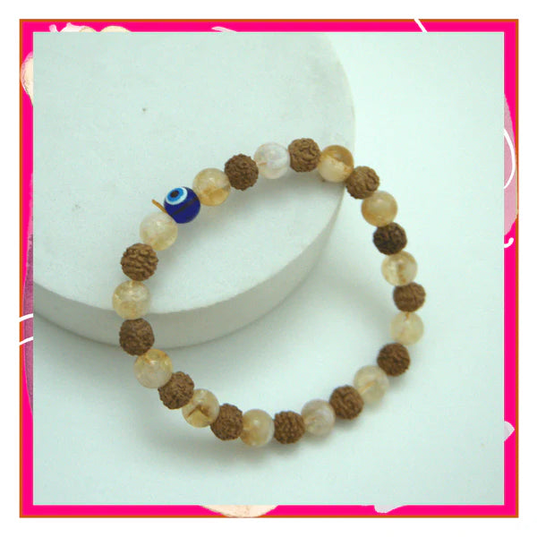 📿Rudraksha & Citrine Bracelet With Evil Eye Protection | The Key to Success & Happiness | 🔥BUY 1 GET 1 FREE🔥