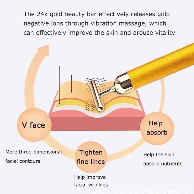 🔥 HOT SALE 🔥 24K Gold Electric Facial Massage Roller 🌟50% OFF🌟🌟