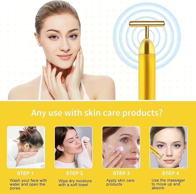 🔥 HOT SALE 🔥 24K Gold Electric Facial Massage Roller 🌟50% OFF🌟🌟