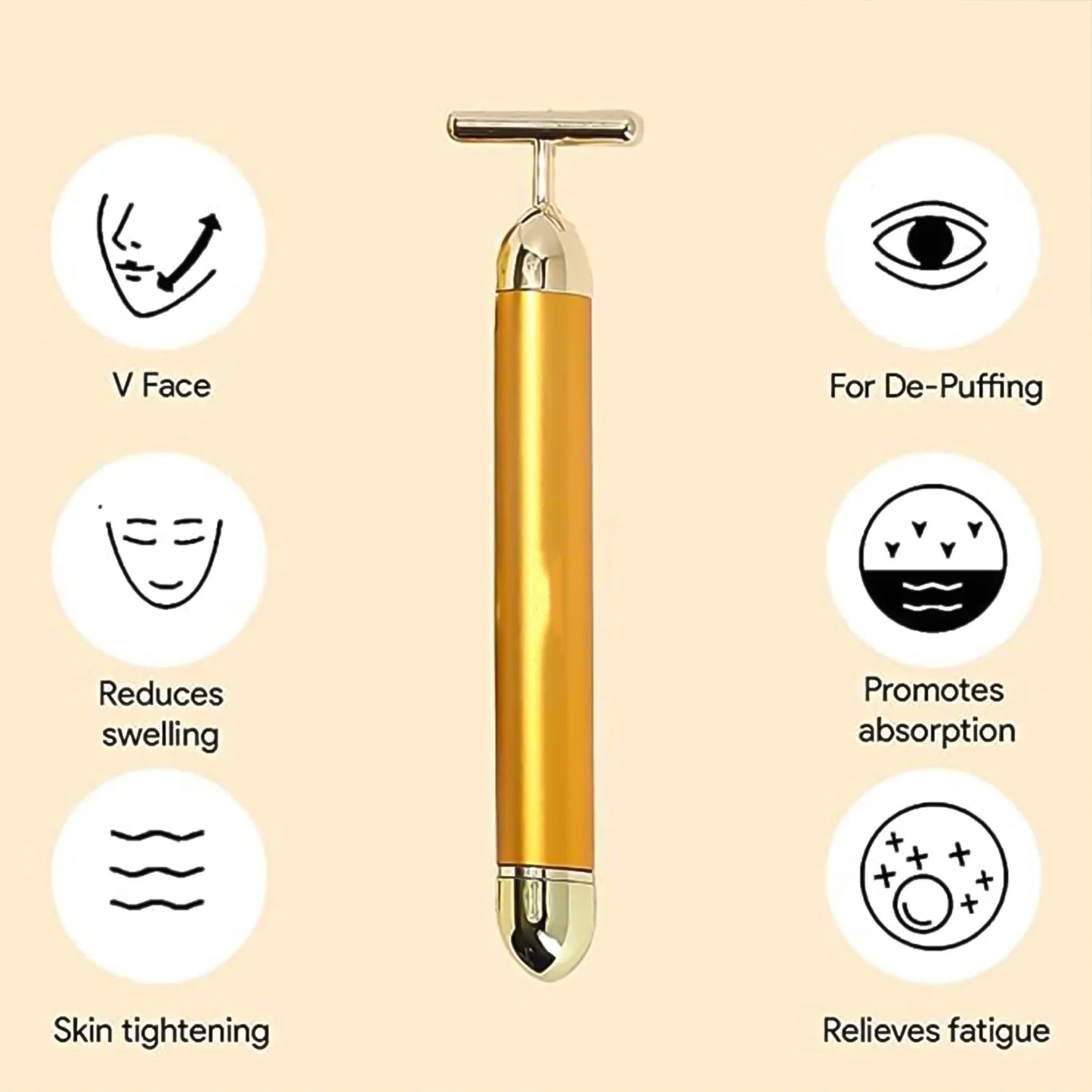 🔥 HOT SALE 🔥 24K Gold Electric Facial Massage Roller 🌟50% OFF🌟🌟