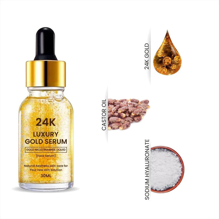 24K Gold Face Serum - ❤️BUY 1 GET 1 Free❤️ (🔥Best Selling Serum in UK,US, INDIA)