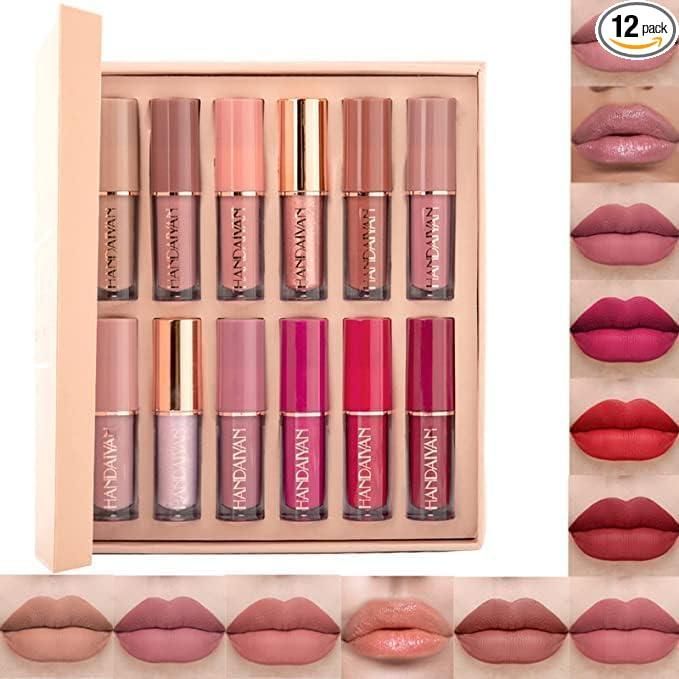 12 Colors Handaiyan Velvet Matte Liquid Lipstick Set