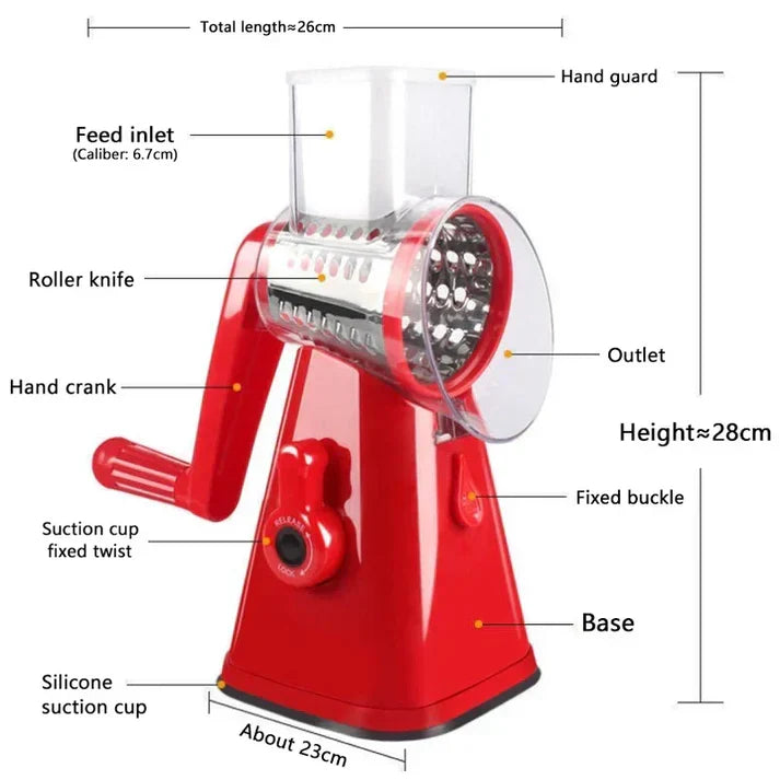 4 in 1 Rotary Vegetable Cutter & Slicer - Kitchen Gadget🔥 (⭐⭐⭐⭐⭐ 4.9 / 5 Reviews)