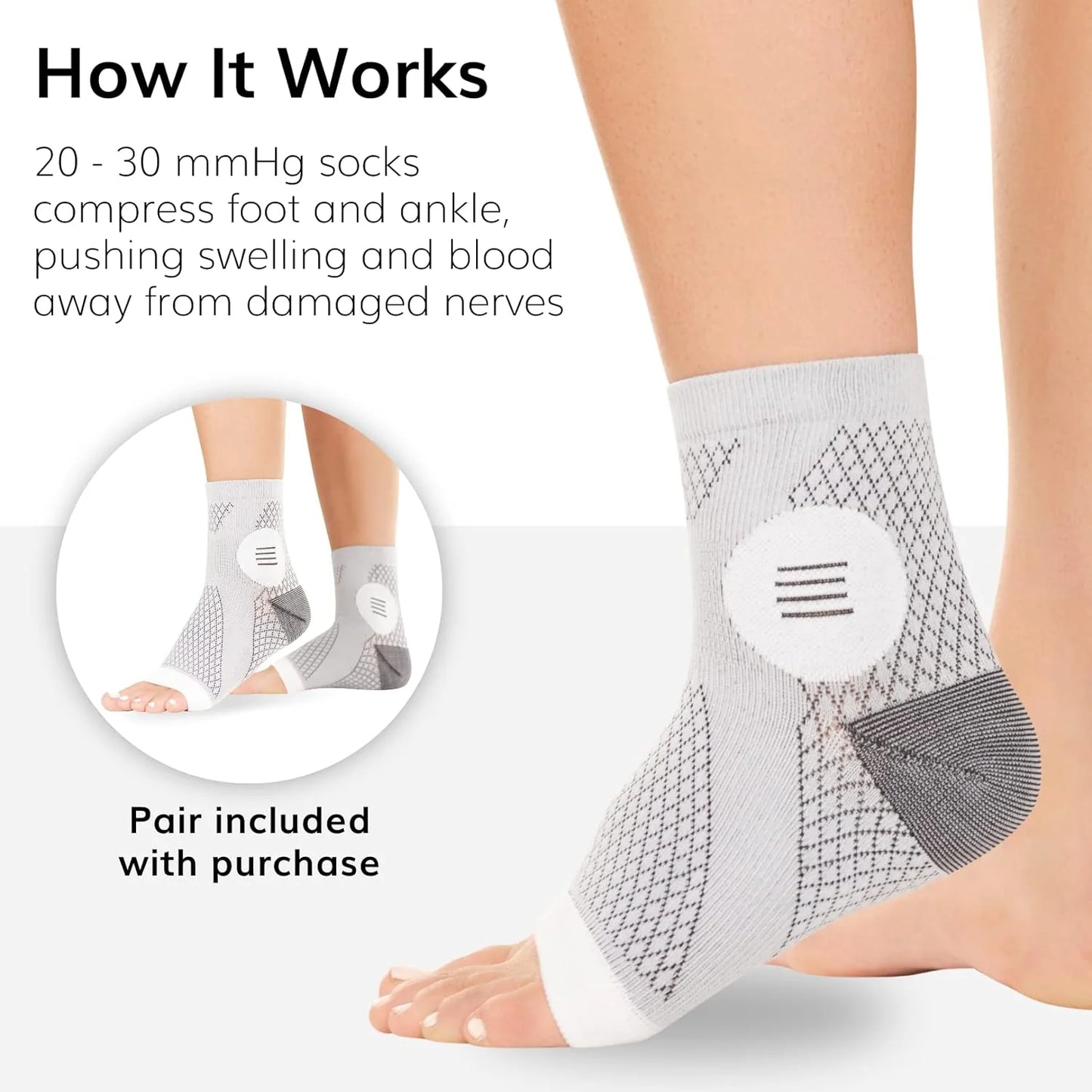 Bamboo Compression Swelling/Pain Healing Socks (Pack of 2)