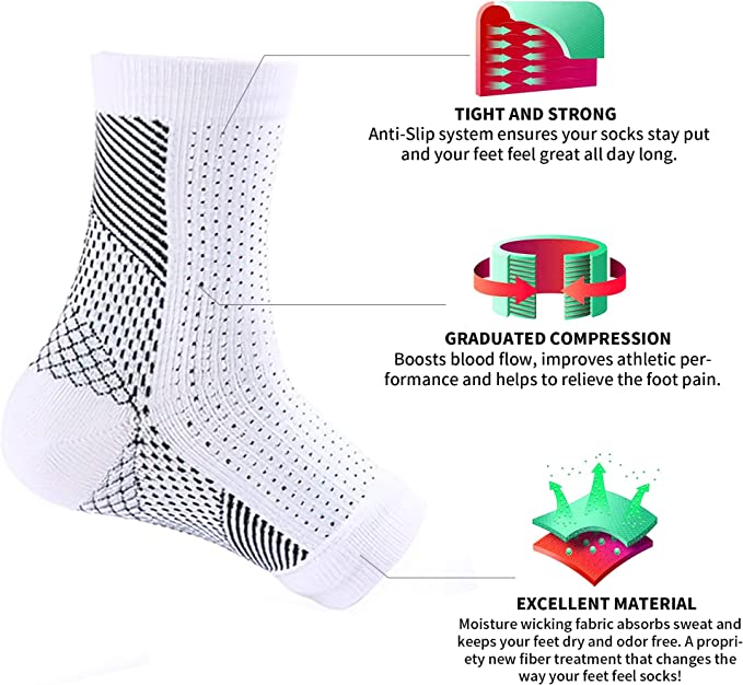 Bamboo Compression Swelling/Pain Healing Socks (Pack of 2)