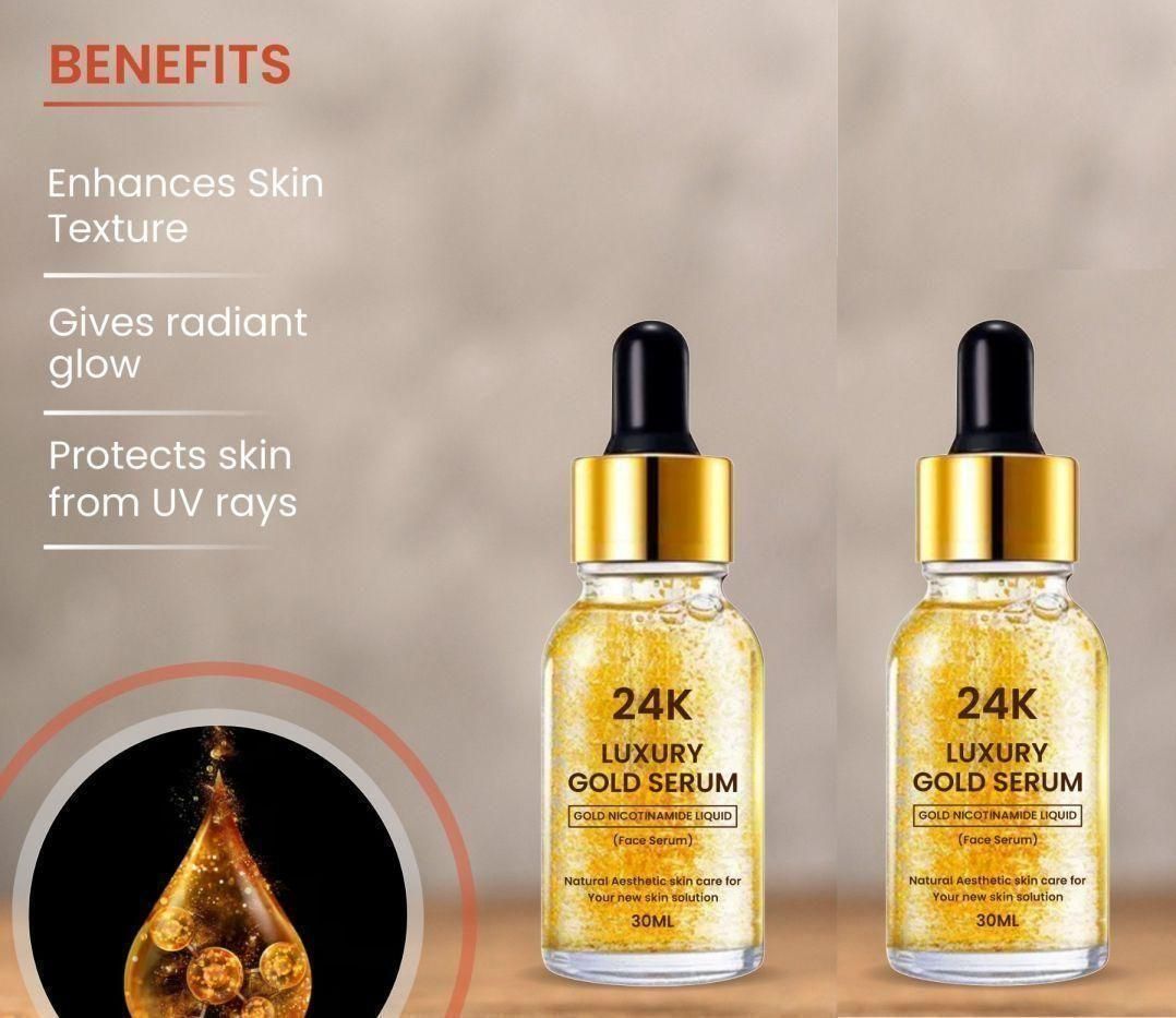 24K Gold Face Serum - ❤️BUY 1 GET 1 Free❤️ (🔥Best Selling Serum in UK,US, INDIA)